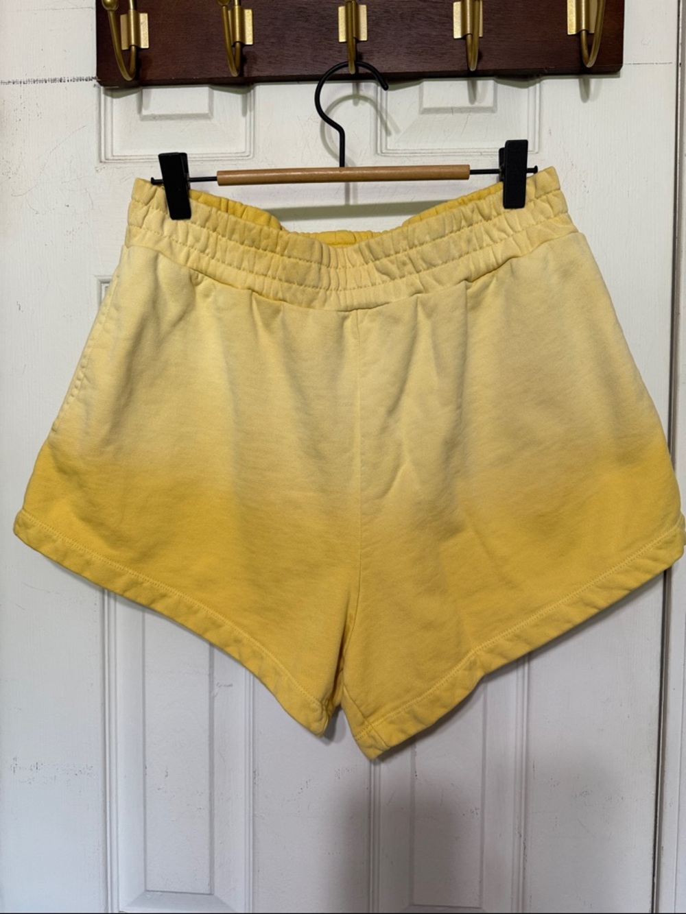 Daily Drills Super Shorts Sunsoaked Sunny 🌞 Yellow Monochrome Patch Size M/L